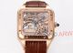 Super Clone Cartier Santos Dumont Skeleton Rose Gold Brown Band Micro Rotor (5)_th.jpg